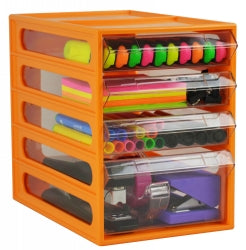 OFFICE ORGANISER ITALPLAST 4 DRAWER MANDARIN   G24758