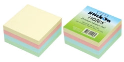 NOTES STICK ON PASTEL CUBE 76X76 4 COLOURS   G25105