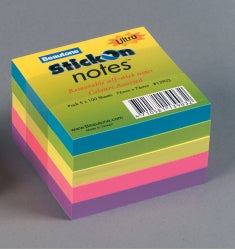 STICK ON NOTES B/TONE 76X76 ULTRA 5 PADS ASST   G25108