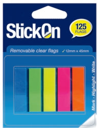 FLAGS STICK ON 12X45MM REMOVABLE CLEAR 5 COLS   G25132