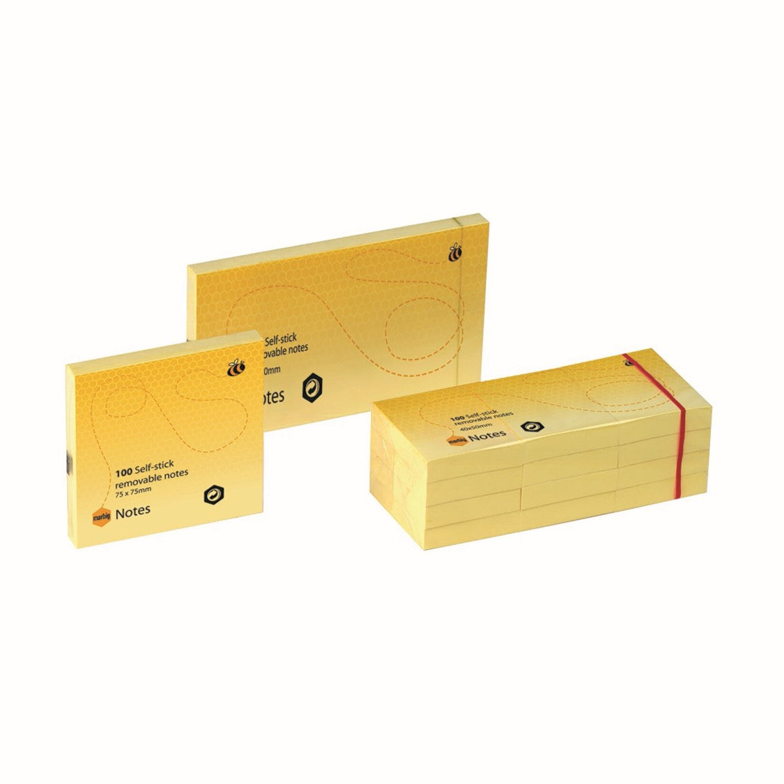 NOTES MARBIG 75X125MM YELLOW PK12   G25143