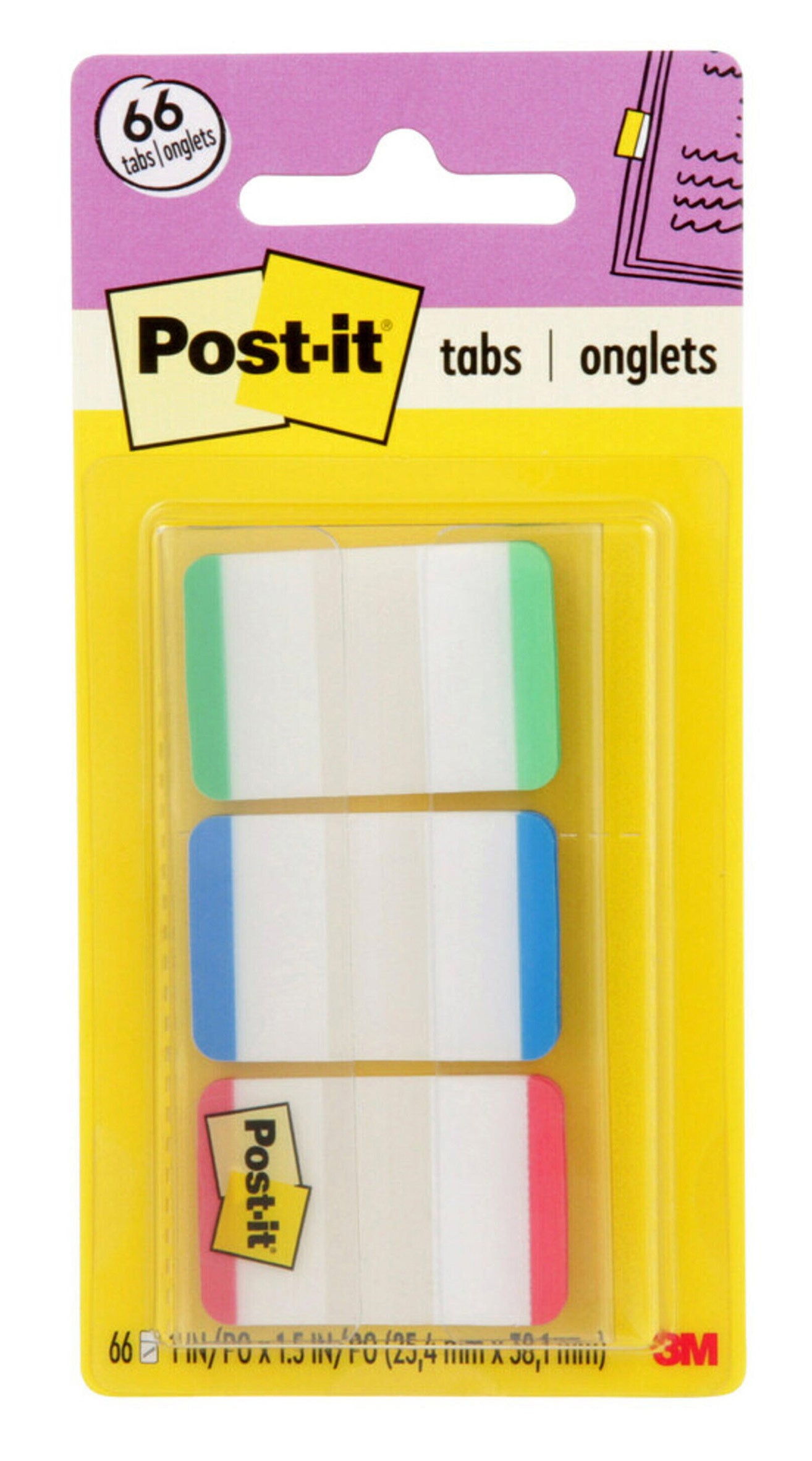 TABS POST-IT 25.4X38.1\MM 686L-GBR (66 TABS)   G25324