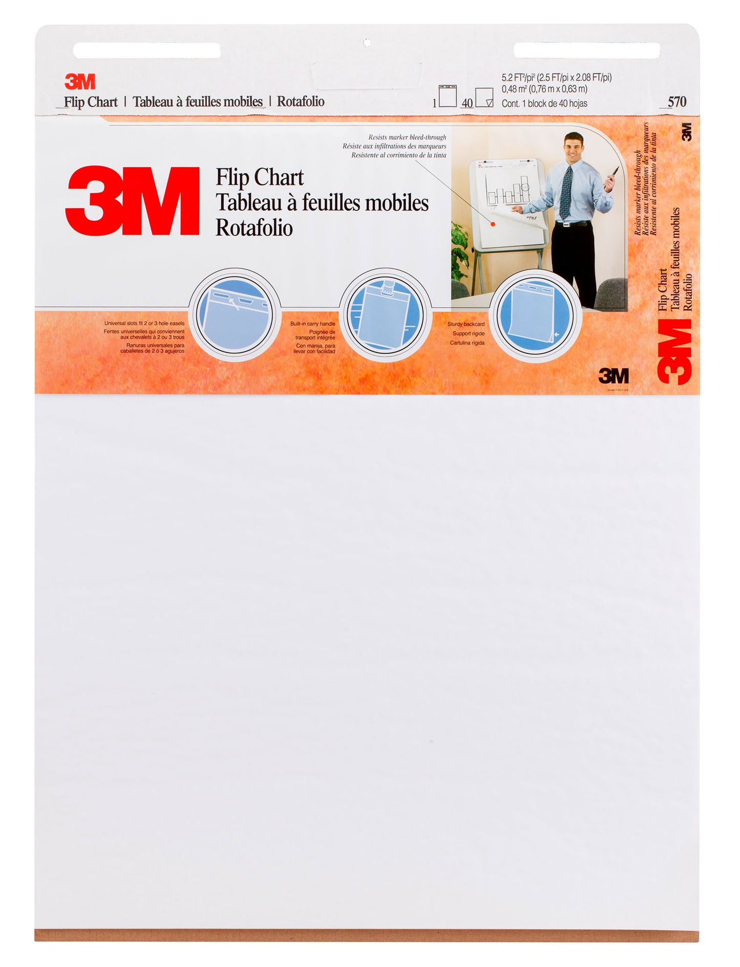 POST- IT PAD 570 635X762 FLIP CHART WHITE   G25340