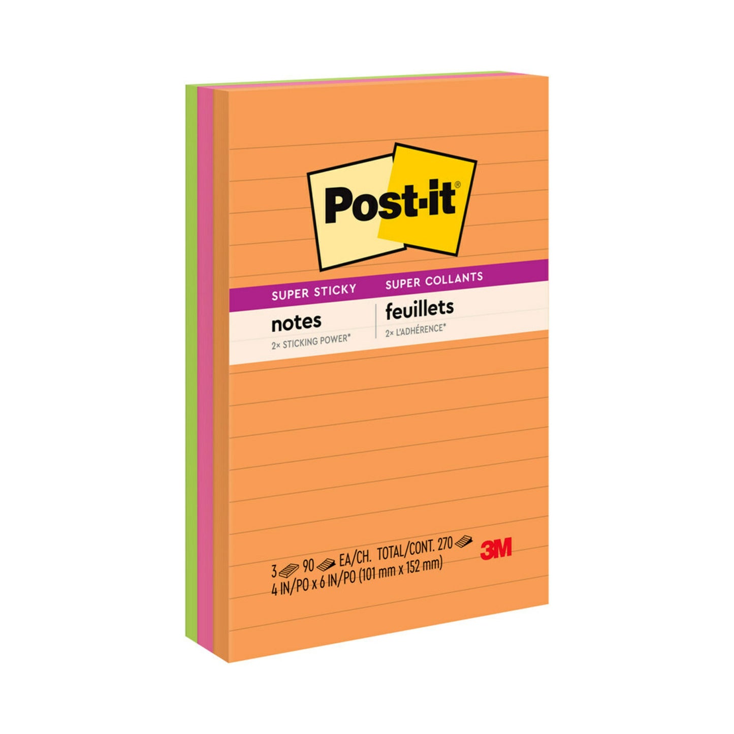 POST-IT NOTES SUPER STICKY 660-SSP-1PK 100X150 LISTING ULTRA 90 SHT   G25362