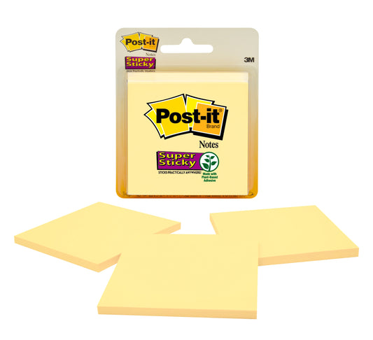 NOTES SUPER STICKY POST-IT 76X76MM 3321-SSCY CANARY YELLOW PK3   G25363