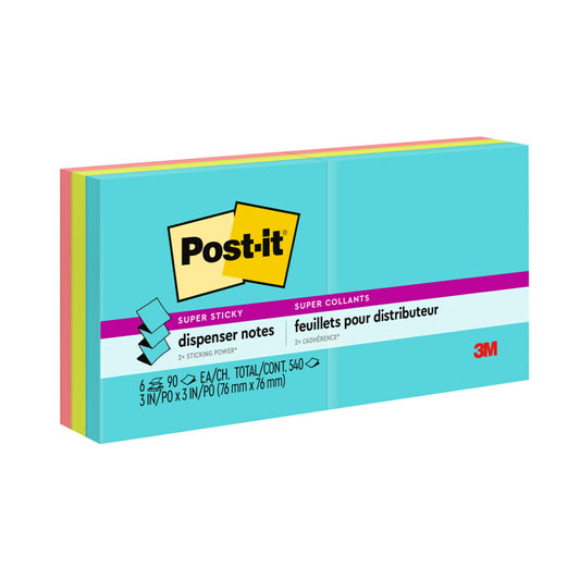 NOTES SUPER STICKY POST-IT 76X76MM R330-6SSMIA POP UP MIAMI PK6   G25756