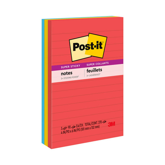 POST- IT NOTES SUPER STICKY 660-3SSAN 101X152 ASST MARRAKESH   G25908