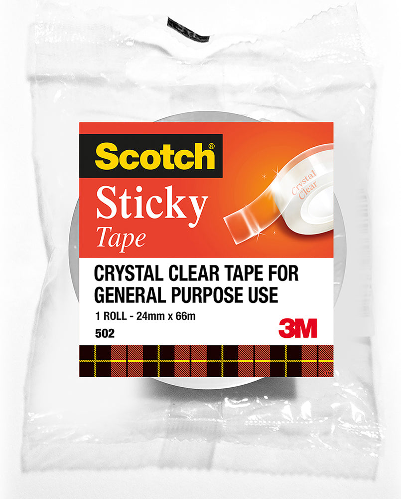 TAPE STICKY SCOTCH 502 24MMX66M   G25911