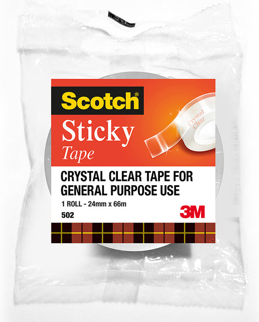 TAPE STICKY SCOTCH 502 24MMX66M   G25911