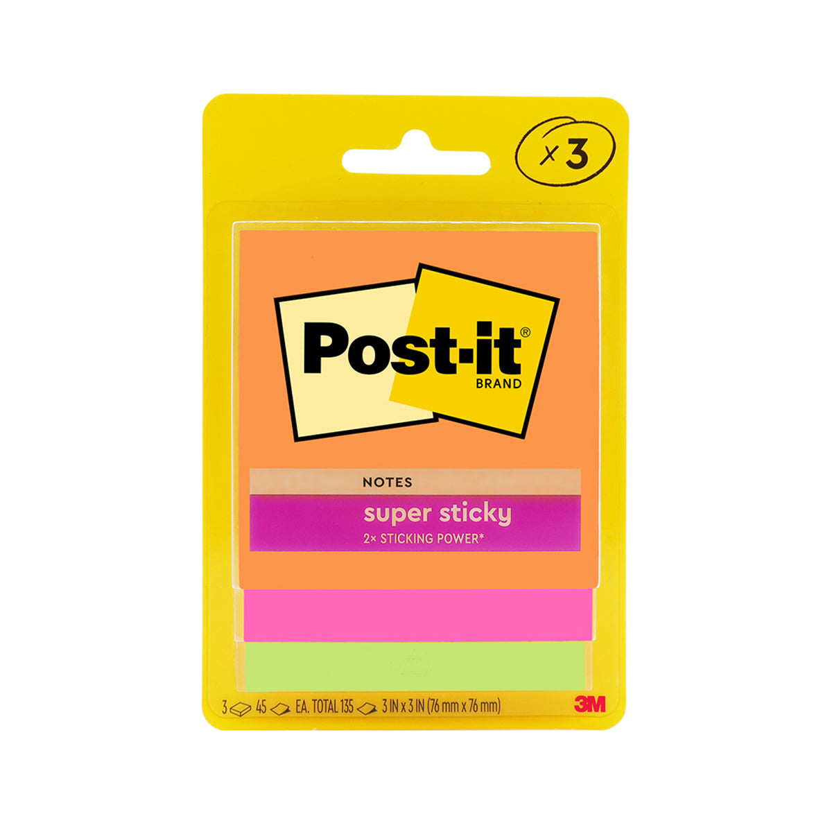 NOTES SUPER STICKY POST-IT 73X73MM 3321-SSAU RIO DE JANEIRO PK3   G25919