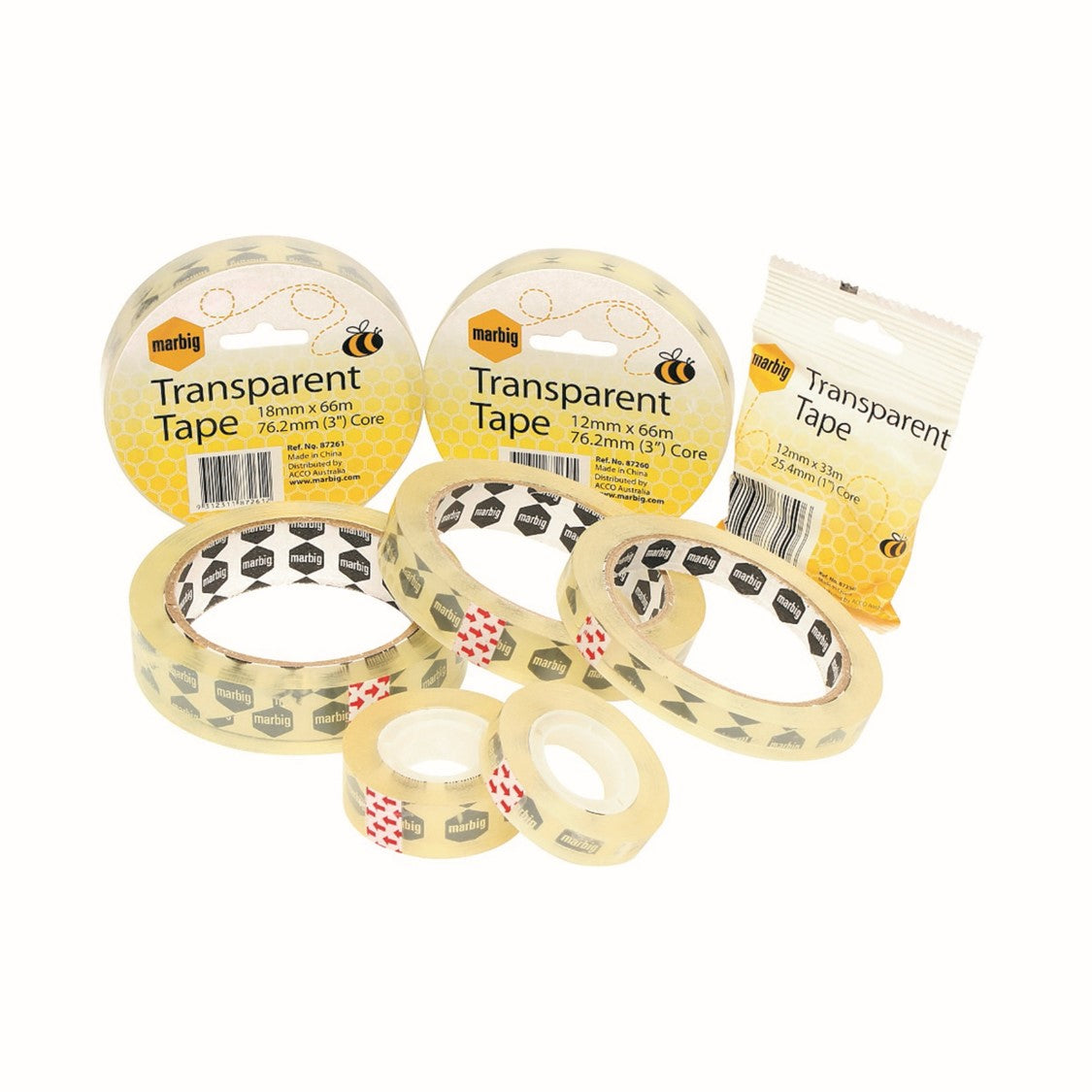 TAPE TRANSPARENT MARBIG 18MMX33M   G25972