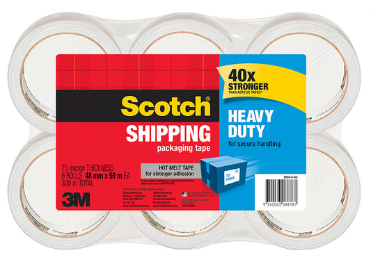 TAPE PACKAGING SCOTCH HEAVY DUTY 3850-6 48MMX50M PK6   G25975