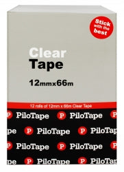 TAPE CLEAR PILOTAPE 12MMX66M BX12   G26004