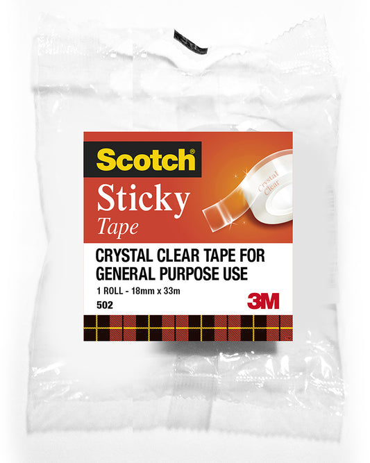 TAPE STICKY SCOTCH 502 18MMX66M   G26014