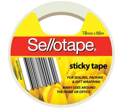 TAPE STICKY SELLOTAPE 18MMX66M   G26018