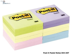 NOTES POST-IT 654-AST 76X76 ASST PASTEL MARSEILLE PK12 (MULTIPLE ORDER REQ 18)  G26062