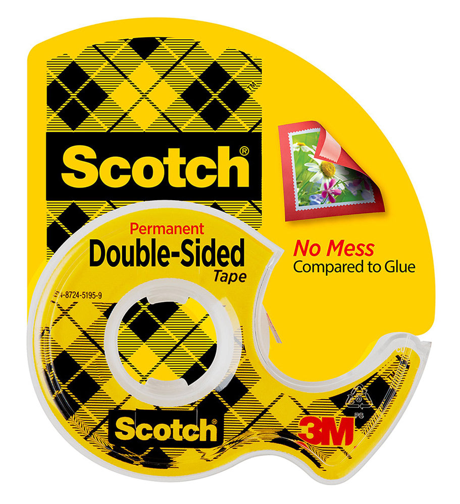 TAPE DOUBLE SIDED SCOTCH 137P 12.7MMX11.4M WITH DISPENSER BX8   G26116