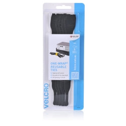 VELCRO CABLE TIES REUSABLE BLACK 25MM X 200MM PK5   G26252