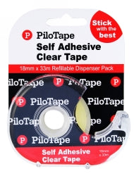 TAPE CLEAR PILOTAPE 18MMX33M ON DISP   G26313