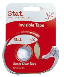 TAPE INVISIBLE STAT 18MMX33M ON DISPENSER   G26410