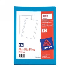 MANILLA FOLDER AVERY F/C BLUE PK20   G26464