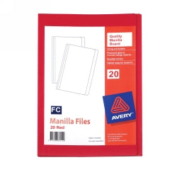 MANILLA FOLDER AVERY F/C RED PK20   G26465