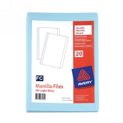 MANILLA FOLDER AVERY F/C LIGHT BLUE PK20   G26469