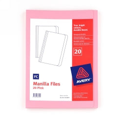 MANILLA FOLDER AVERY F/C PINK PK20   G26470