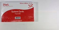 SYSTEM CARDS STAT 8X5 RULED WHITE PK100   G26516