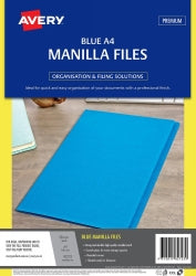 MANILLA FOLDER AVERY A4 BLUE PK20   G26517