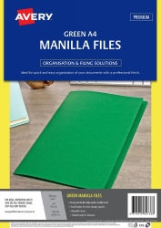 MANILLA FOLDER AVERY A4 GREEN PK20   G26519