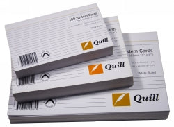 SYSTEM CARDS QUILL 8X5 RULED WHITE PK100   G26536