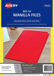 MANILLA FOLDER AVERY A4 RED PK20   G26552