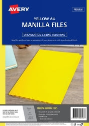 MANILLA FOLDER AVERY A4 YELLOW PK20   G26558