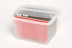 PORTA BOX CRYSTALFILE 32L W/FILES CLEAR LID/BASE   G26712