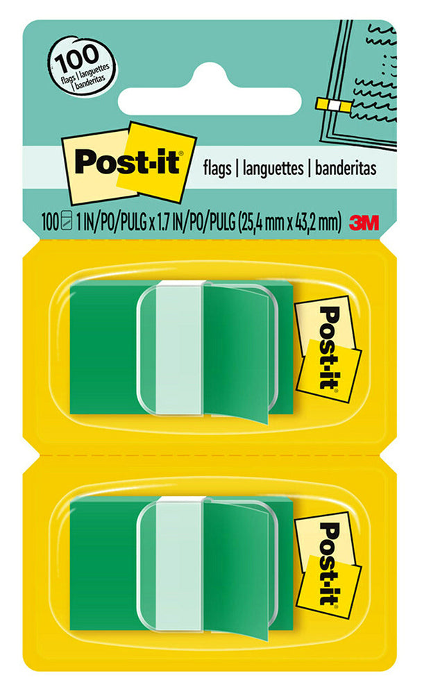 FLAGS POST-IT 680-GN2 GREEN 100 TWIN PACK   G28578