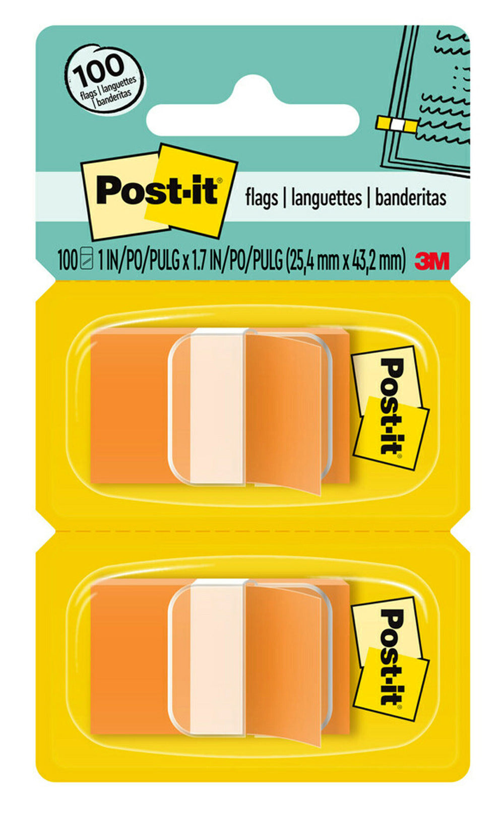 FLAGS POST-IT 680-OE2 ORANGE TWIN PACK   G28579