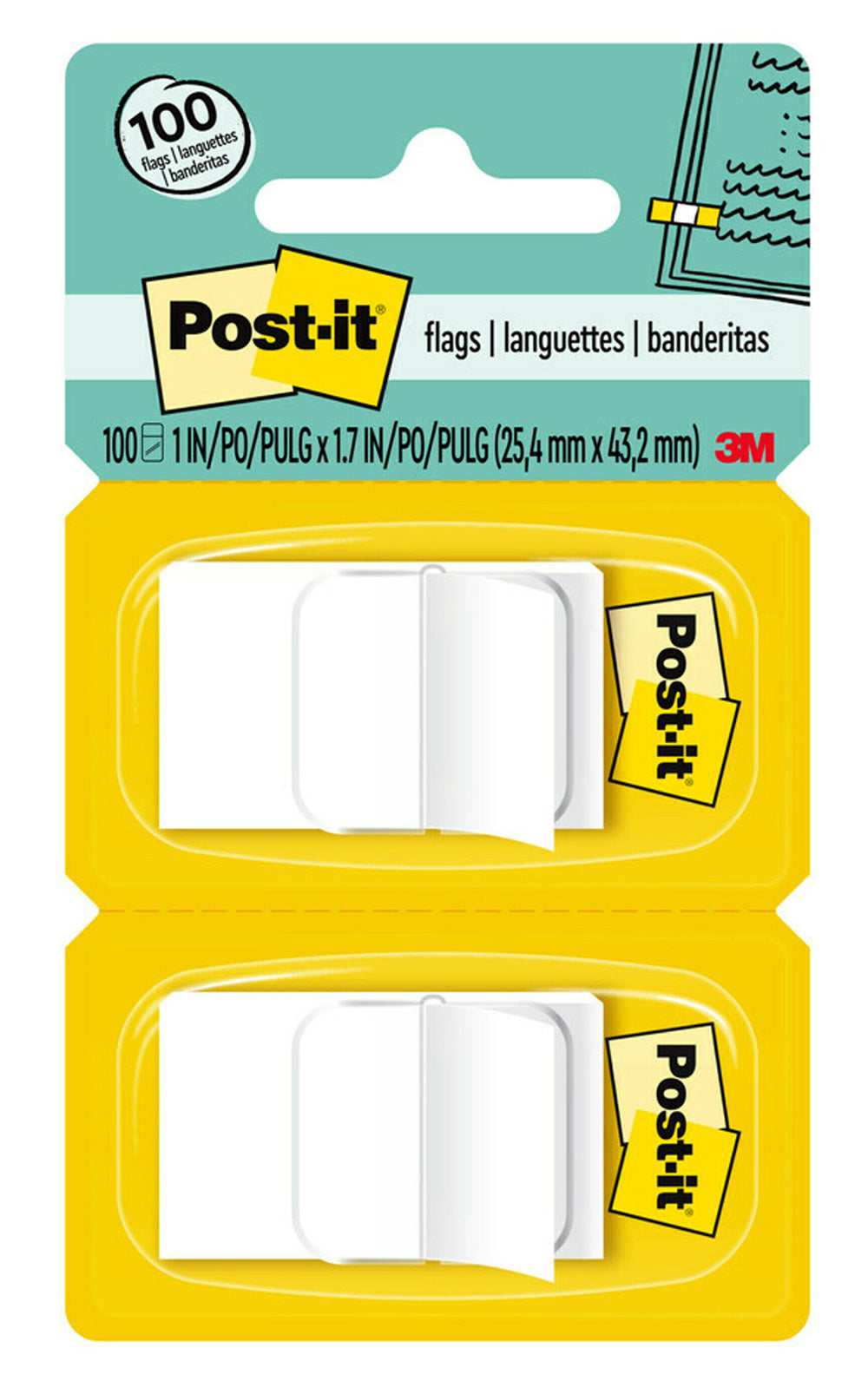 FLAGS POST-IT 680-WE2 WHITE TWIN PACK   G28583