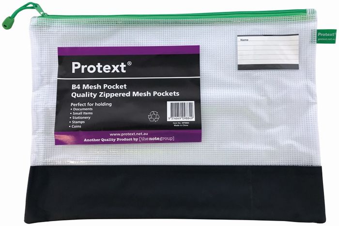 MESH POUCH PROTEXT B4 WITH ASST ZIPPER + NAME CARD HOLDER   G28934