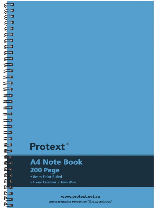 NOTEBOOK PROTEXT A4 PP TWIN WIRE 200PG BLUE   G29110