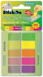 STICK ON FLAGS B/TONE POP-UP 45X12 200 SHT 5 ASST PADS   G30683