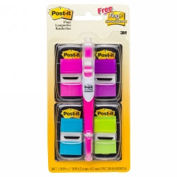 FLAGS POST-IT 680-PPBGVA VALUE PACK + HIGHLIGHTER   G30707