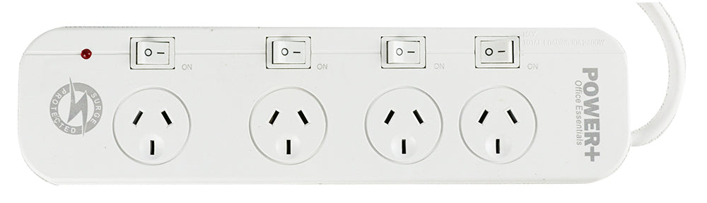 POWERBOARD 4 OUTLET WITH INDIV SWITCH/OVERLOAD PROTECTION/MASTER SWITCH   G30764