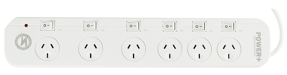 POWERBOARD 6 OUTLET WITH INDIV SWITCH/OVERLOAD PROTECTION/MASTER SWITCH   G30768