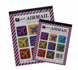 WRITING PAD AIRMAIL QUILL 10X8 RULED 50LF PK10   G31005