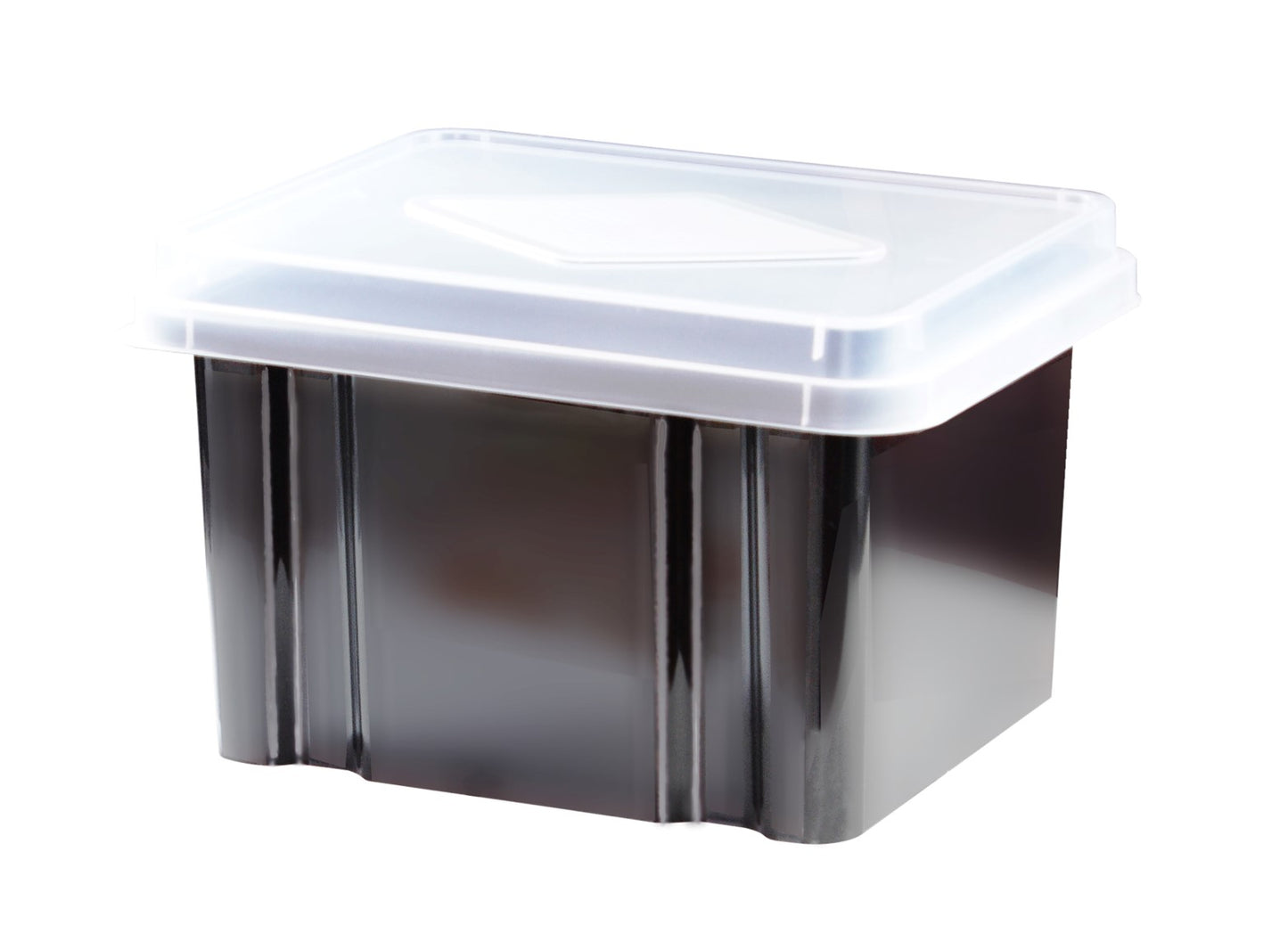 STORAGE BOX ITALPLAST GREENR 32L RECYCLED BLACK BASE/CLEAR LID   G31854