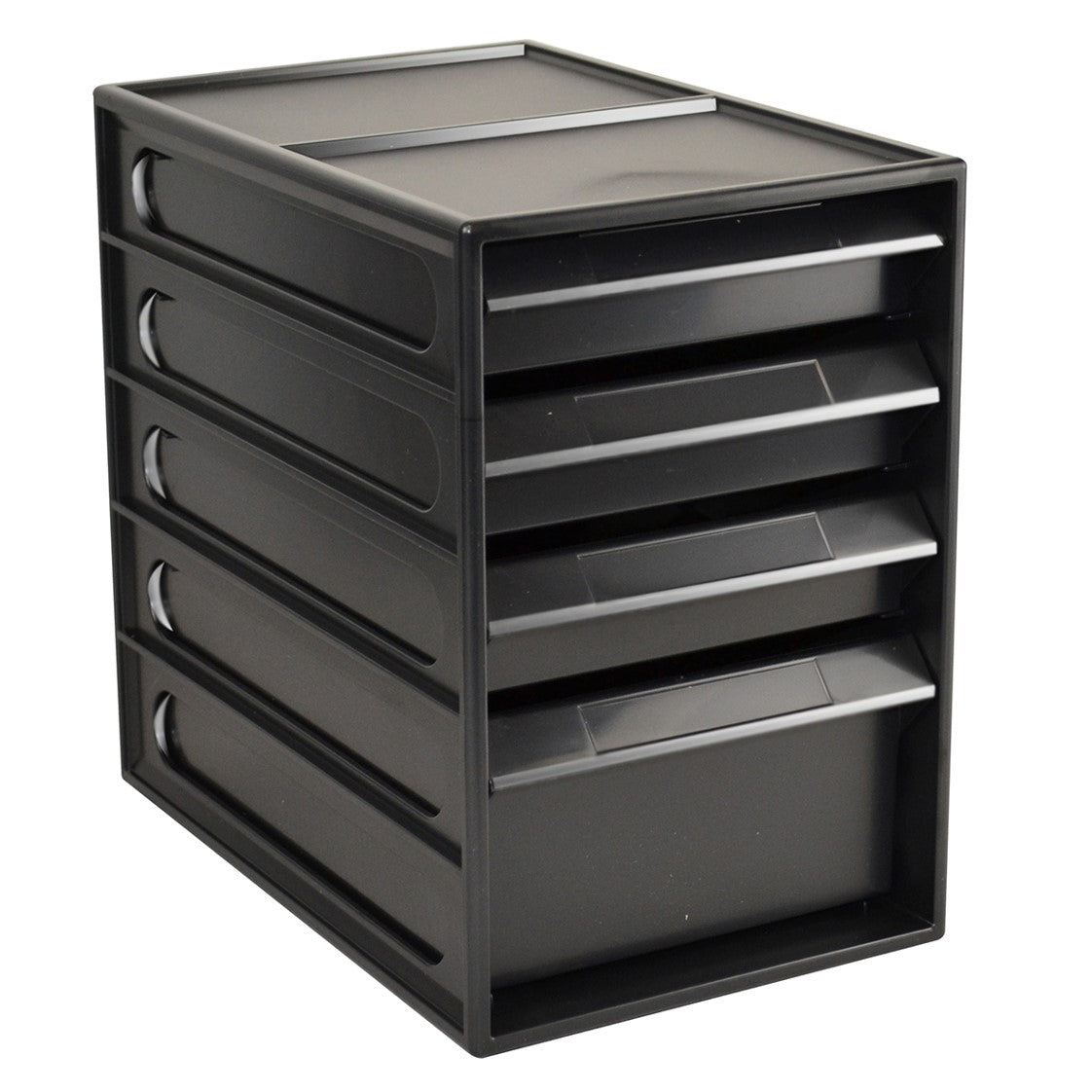 OFFICE ORGANISER ITALPLAST 4 DRAWER GREENR RECYCLED BLACK   G33414