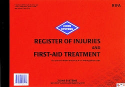 BOOK REGISTER OF INJURIES & FIRST AID TREATMENT ZIONS RIFA   G33746