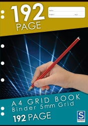 GRID BINDER BOOK SOVEREIGN A4 5MM GRID 192PG   G33749