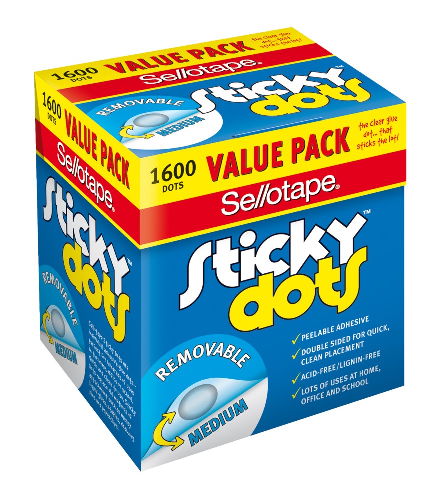 STICKY DOTS SELLOTAPE REMOVABLE PK1600   G33938